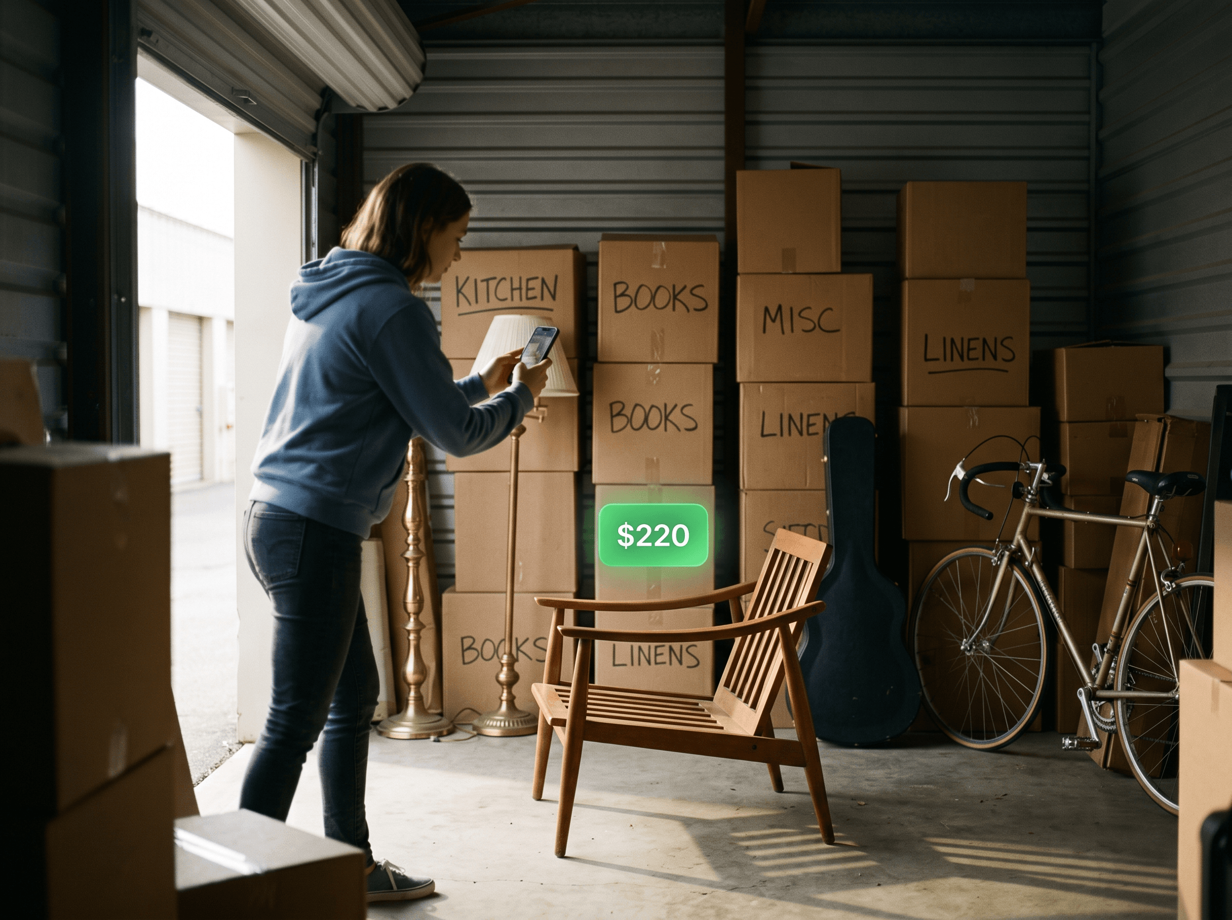 Pricing a chair inside a storage unit with ValueSnap